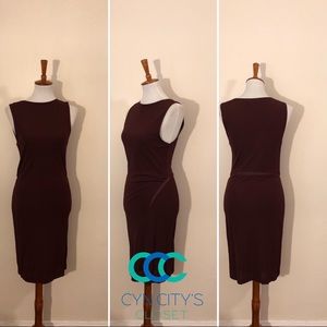 T by Alexander Wang deep maroon dress with sheer